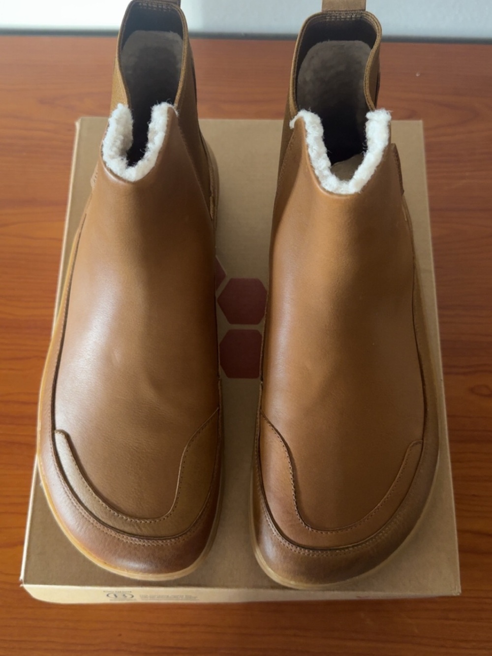 Vivobarefoot Gobi Chelsea WarmLined M Men's Tan Leather Boots EU 43 US 10 - Picture 4 of 15
